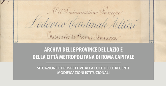 Convegno sugli Archivi delle Province del Lazio – 3 Dicembre 2015